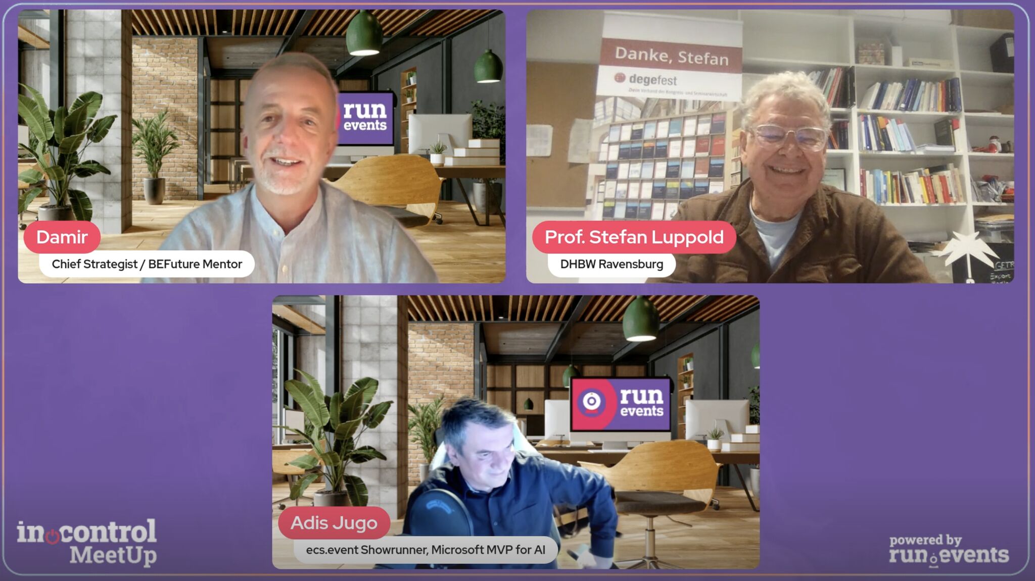 inControl MeetUp recording with Damir, Prof. Stefan Luppold, and Adis Jugo